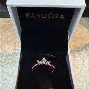 Pandoras Sparkling Herbarium Cluster Ring in 14k rose gold plating